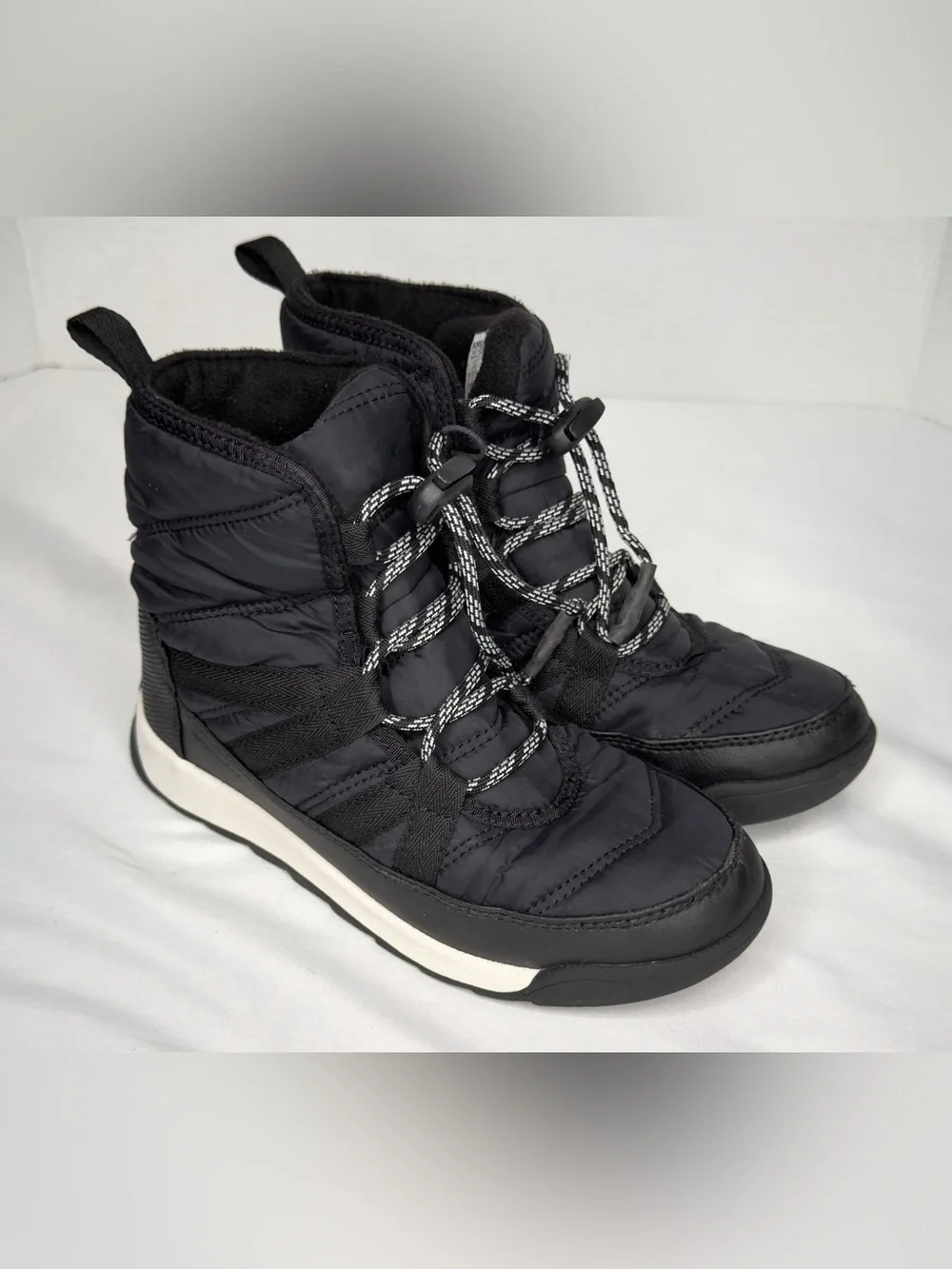 SOREL Whitney II Short Lace Waterproof Black Boots Size 3 Youth